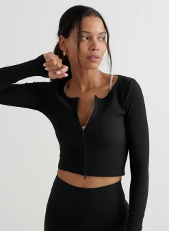 Ribbed Performance Zipped Cardigan*AIM’N Hot
