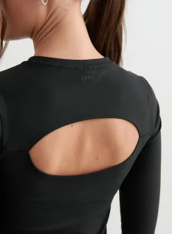 Black Sense Cutout Back Long Sleeve*AIM’N Best