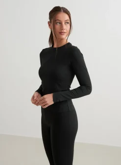 Black Sense Cutout Back Long Sleeve*AIM’N Best