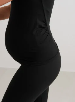 Black Soft Basic Maternity Short Sleeve*AIM’N Discount