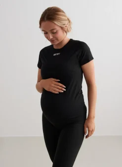 Black Soft Basic Maternity Short Sleeve*AIM’N Discount