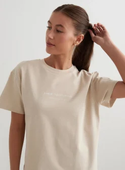 Café Au Lait Serif Boxy T-shirt*AIM’N Outlet