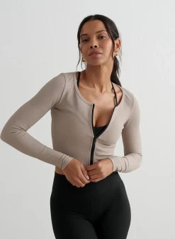 Ribbed Performance Zipped Cardigan*AIM’N Sale