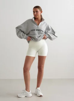 Off-White Ribbed Midi Biker Shorts*AIM’N Hot