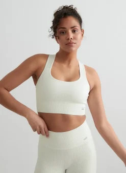 Off-White Ribbed Seamless High Support Bra*AIM’N
