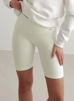 Off-White Ribbed Seamless Biker Shorts*AIM’N Hot