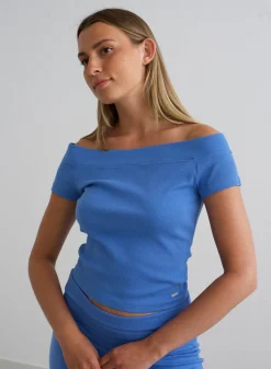 Ease Ribbed Off-shoulder Top*AIM’N Outlet